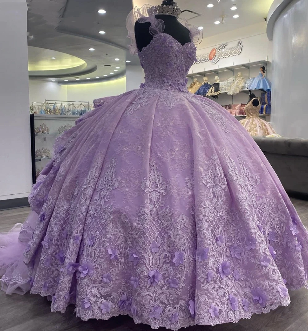 Vestidos De graduación De princesa lavanda, vestidos De quinceañera escalonados con cuentas, Vestido De baile sin mangas, Vestido De Gala De 15 años, dulce 16