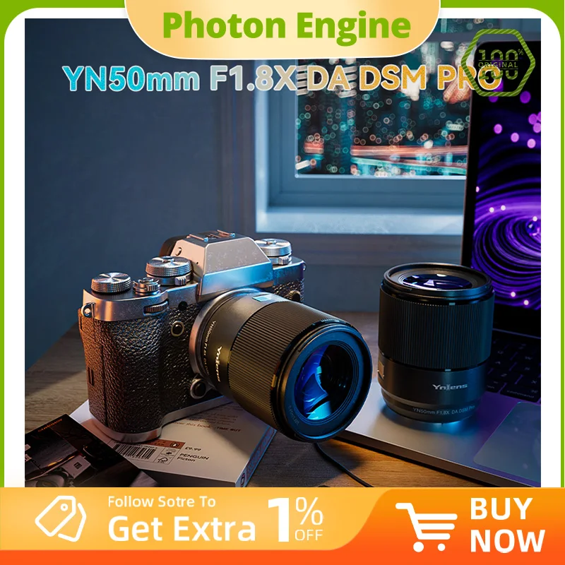 

YONGNUO YN50mm F1.8X DA DSM PRO For Fujifilm X Mount Camera, APS-C Auto Focus Standard Prime Lens OLED Display