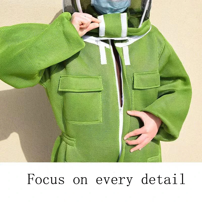 Beekeeper 3D Breathable Cloth Protection Long Sleeve Coverall Gloves Suit Extra Large Size Beekeeping Bee Farm Tools Supplies