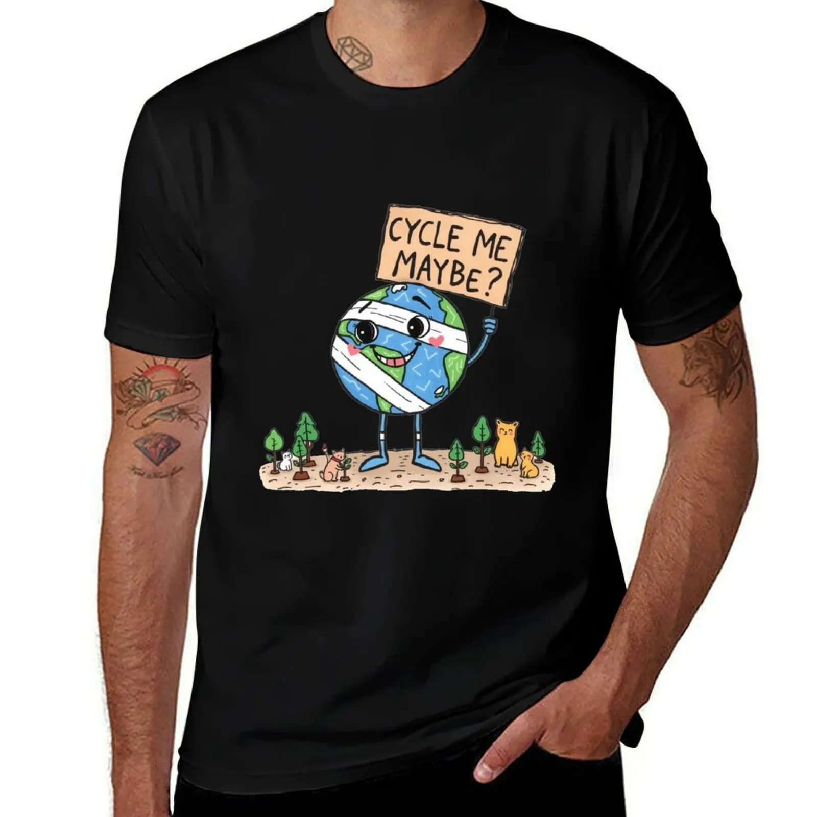 

A globe that says Recycle me, maybe T-Shirt tops Blouse oversize t-shirts man t shirts for men cotton