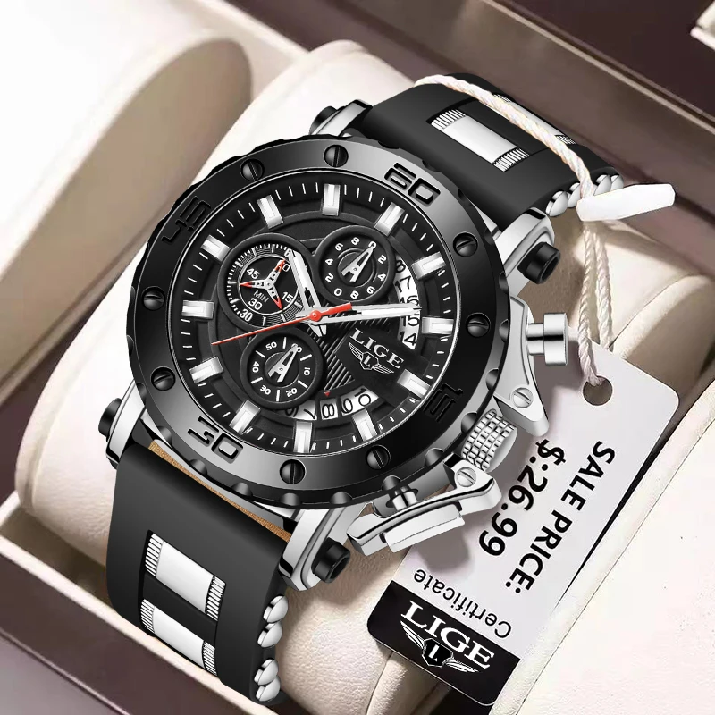 

New Fashion Watches For Men LIGE Top Brand Luxury Quartz Waterproof Sport Men Watch Reloj Hombre Montre Homme Relogios Masculino