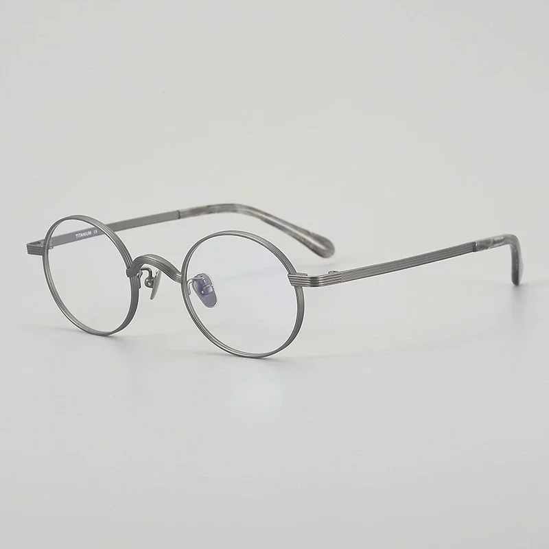 

Belight Optical Small Round Shape Japan Design Men Women Acetate with Titanium Eyeglasses Frame Prescription Lens W-116