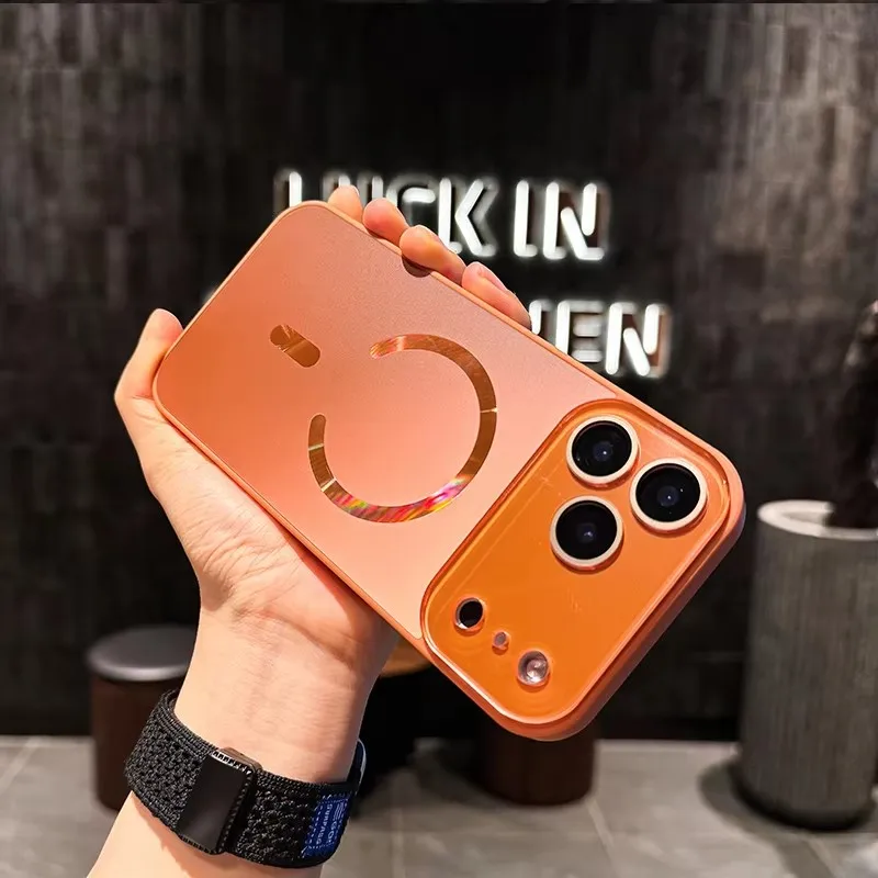 

Luxury Large Window Magnetic Phone Case For iPhone 17 14 16 15 13 Pro max 17 Air Falling Anti Vibration Protection Phone Cover