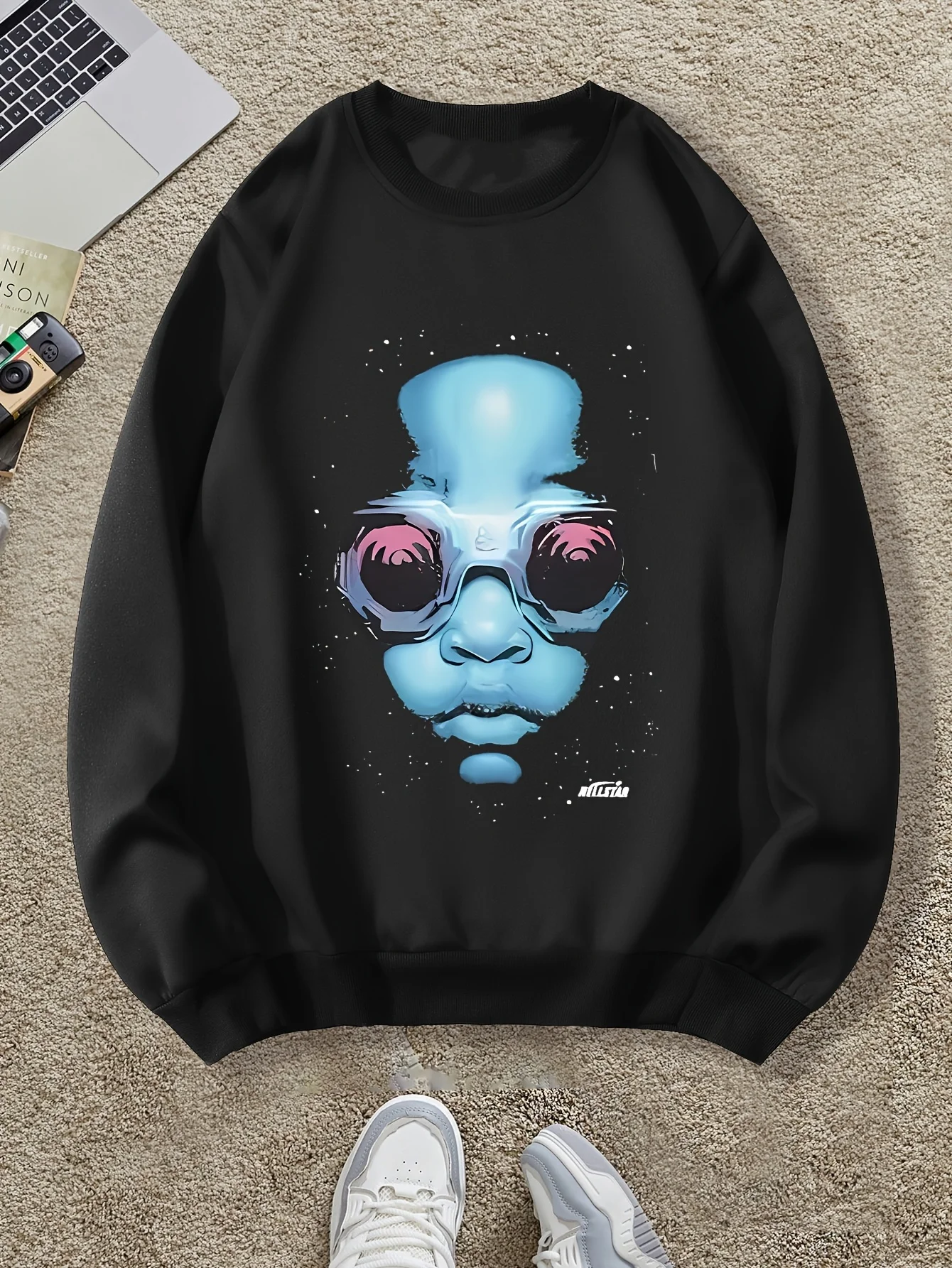 

Осенне-зимняя мужская и женская спортивная одежда с длинными рукавами и принтом в стиле ретро, повседневная свободная уличная уличная толстовка