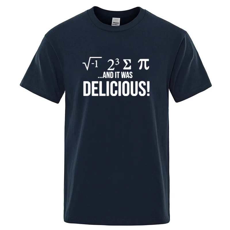 Men's Fashion T-shirt High Quality Cotton Blend Funny Mathematical Design Printing Casual Loose O-neck for Men T-shirt Male Tops
