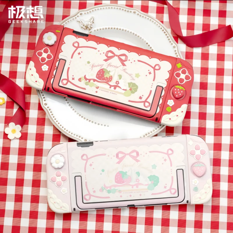 

In Stock Switch 2 Protective Case Spring Strawberry Ns2 Generation Protective Case Cute Game Console Silicone Case Toys Gifts