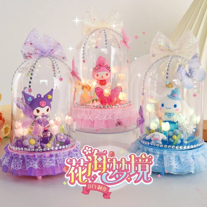 

Sweet Cinnamoroll Anime Kawaii Sanrio Ins Nightlight Decoration Cute My Melody Kuromi Handmade Diy Crystal Gifts for Kids