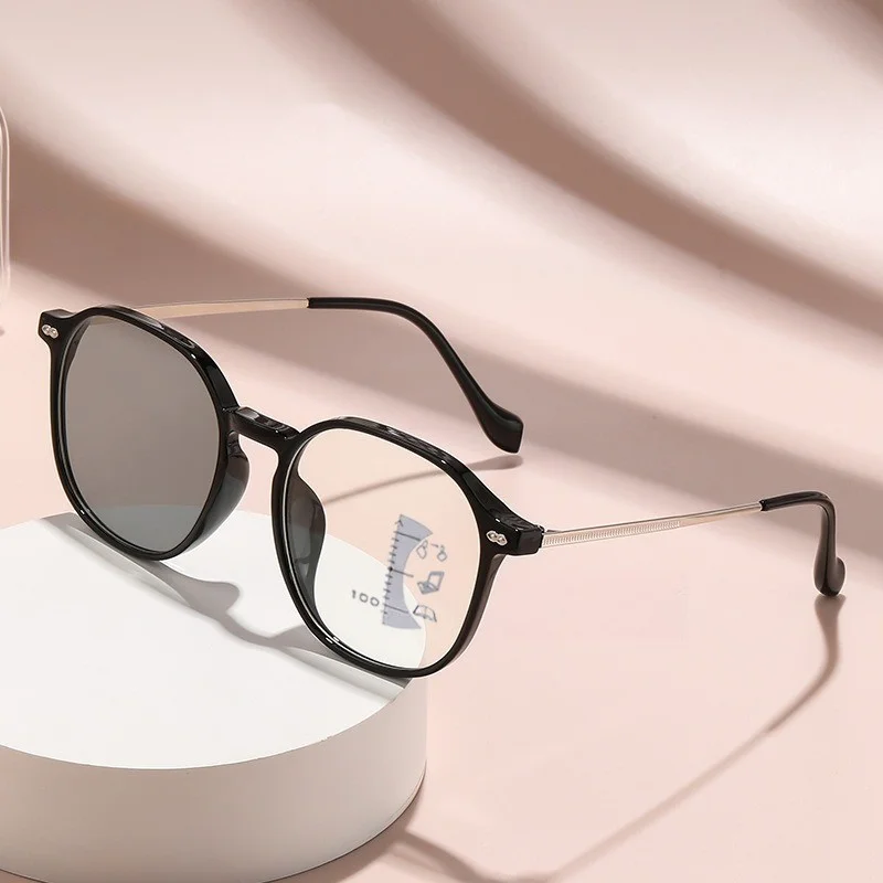 Lunettes de lecture progressives multifocales ultra légères pour femmes et hommes, rondes, anti-lumière bleue, pour la presbytie