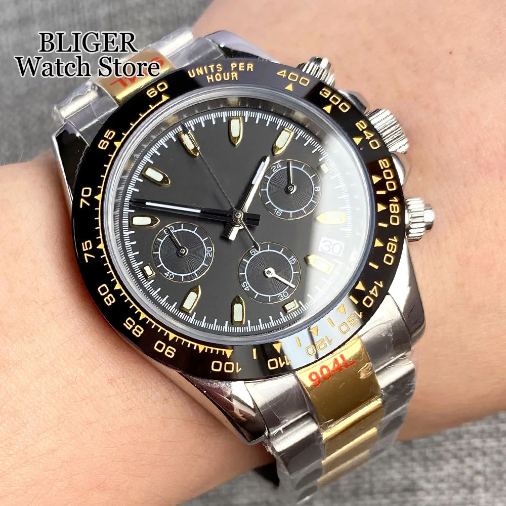 39mm クォーツ時計 クロノグラフ ビジネス サファイアガラス メンズ
