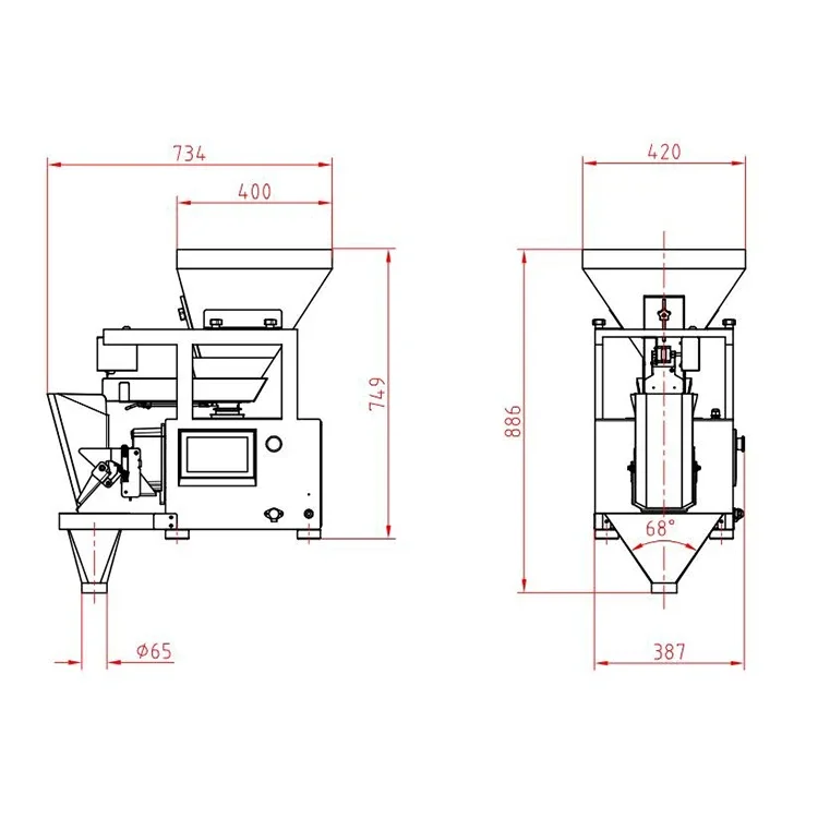 حجم كبير 5L رئيس واحد الخطي الوزن الكلب الغذاء مسحوق الحبوب الشاي الخطي وزن ماكينة حشو