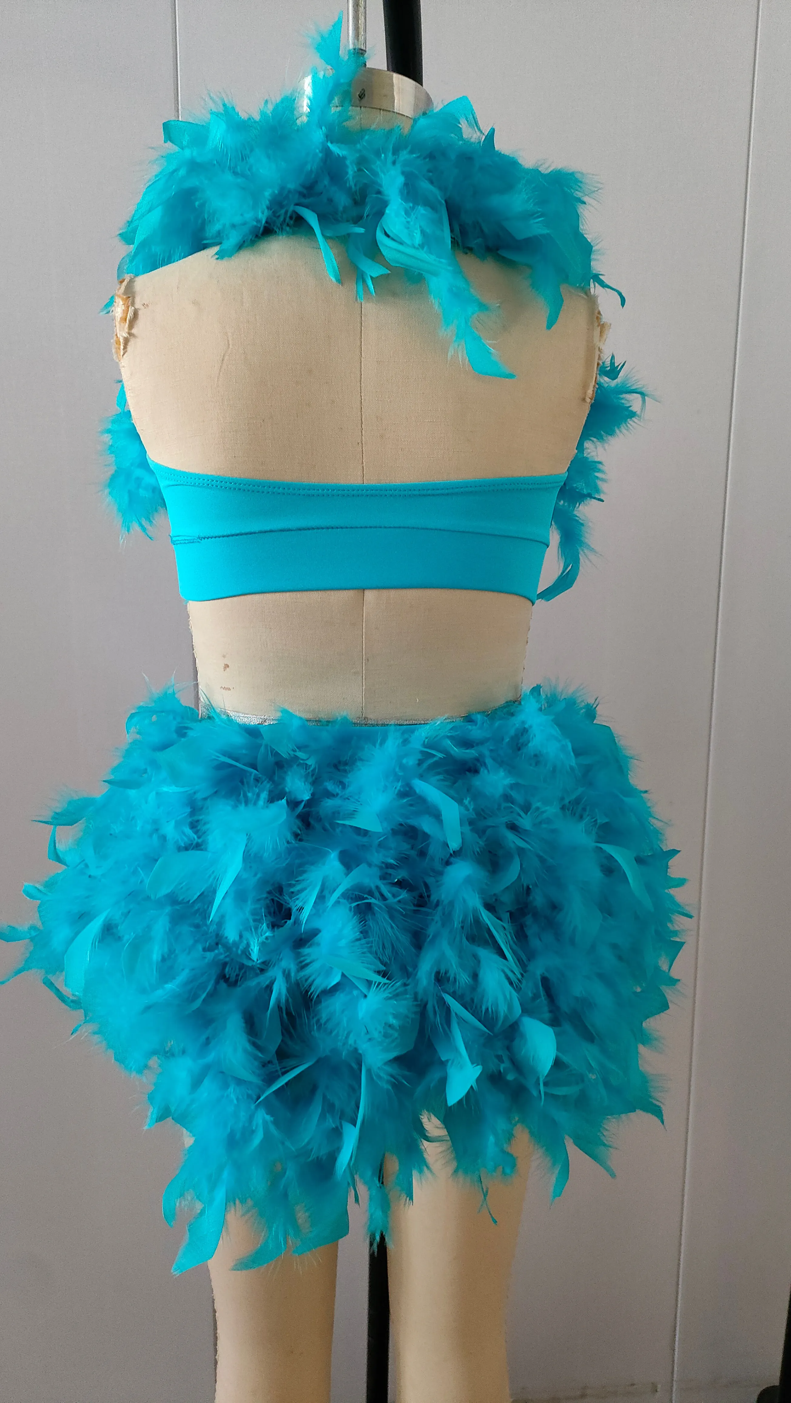 Color profesional Jazz traje de baile latino actuación falda estilo pluma