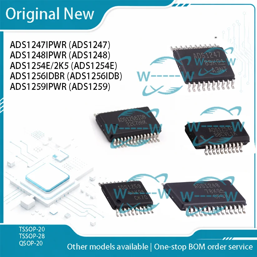 2-10PCS) ADS1247IPWR ADS1247 ADS1248IPWR ADS1248 ADS1254E/2K5 ADS1254E ADS1256IDBR ADS1256IDB ADS1259IPWR ADS1259 IC CHIP