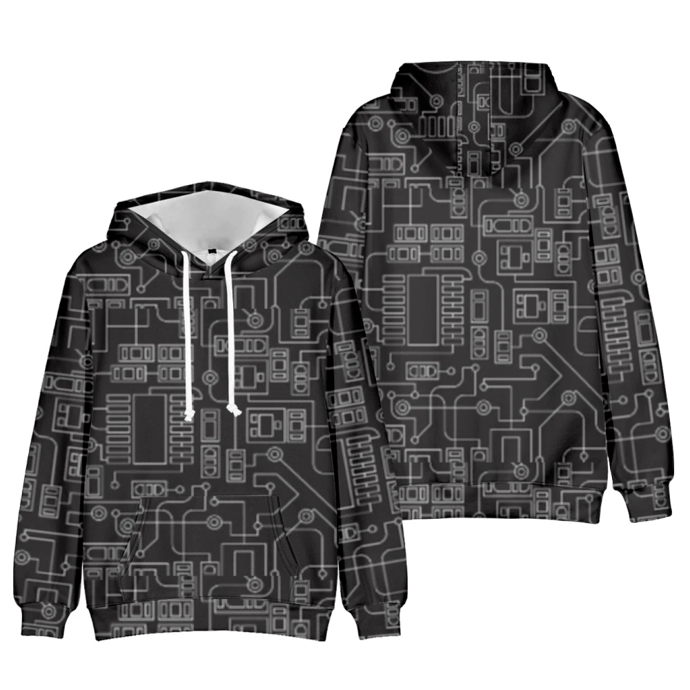 Y2K Circuit Board Hoodies 2022ฤดูหนาวใหม่Grungeเสื้อแขนยาวลําลองHooded Jacket Streetwear 1