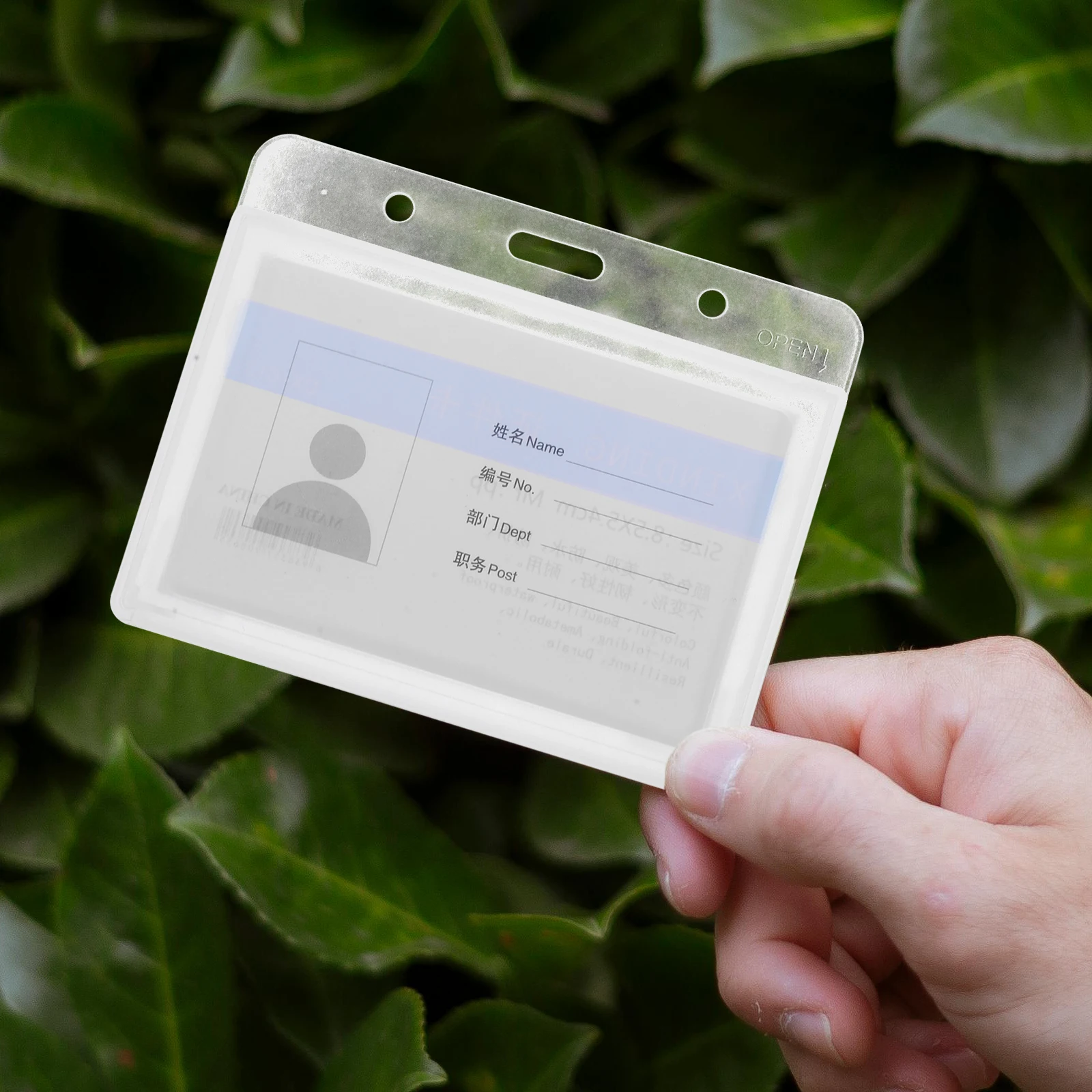 

10pcs Clear Badge Sleeve Id Holder Horizontal Protective Card Covers For Cards Reusable Transparent Name Badge