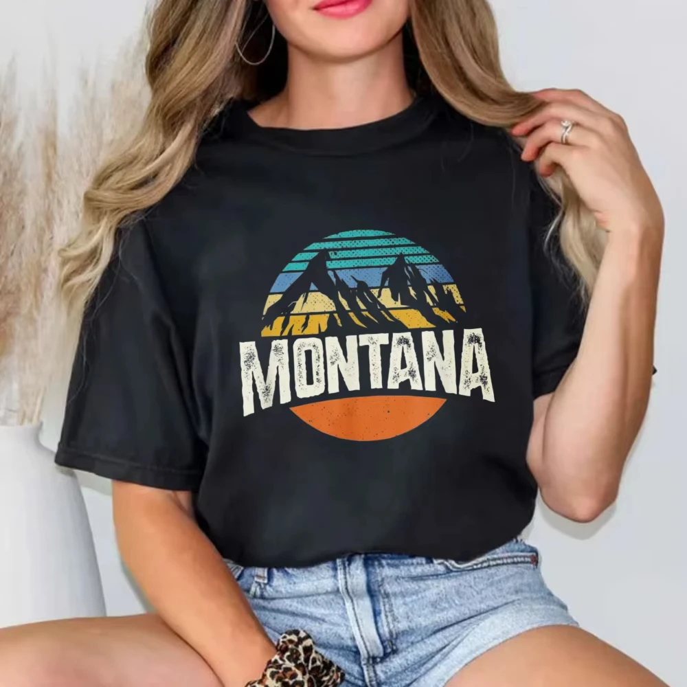 Outdoor Adventure Films - Montana Mountains Retro Design Hiking MT