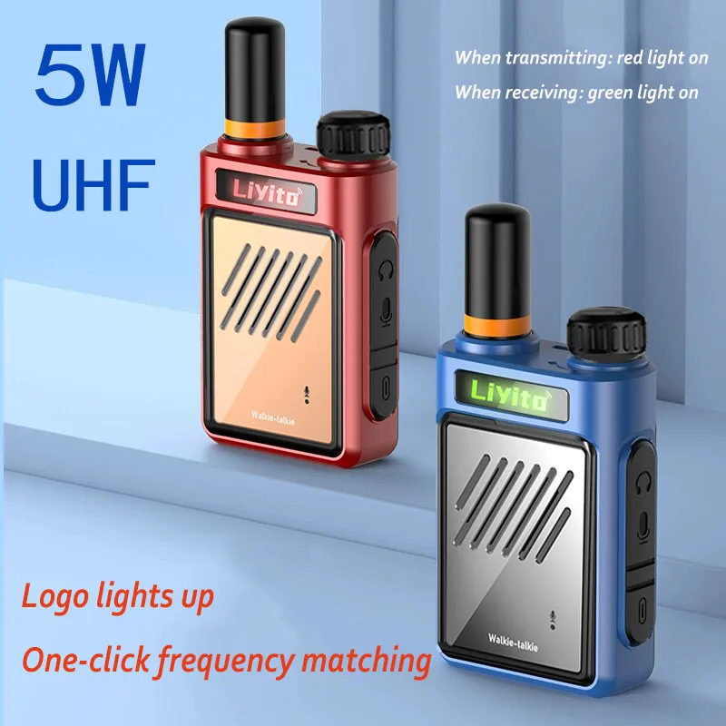 Amateur 5W UHF Long Range Walkie Talkie Mini H16 Matching Baofeng USB Portable Two-way Radio Portable for Camping Hunting Cafe