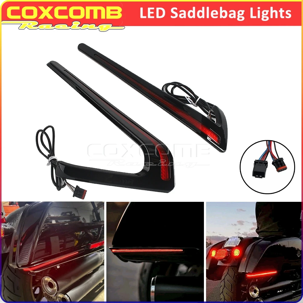 Задняя седельная сумка для мотоцикла, указатель поворота, задний стоп-сигнал, мигающий для Harley Softail M8 Low Rider ST FXLRST Super Glide FLSB