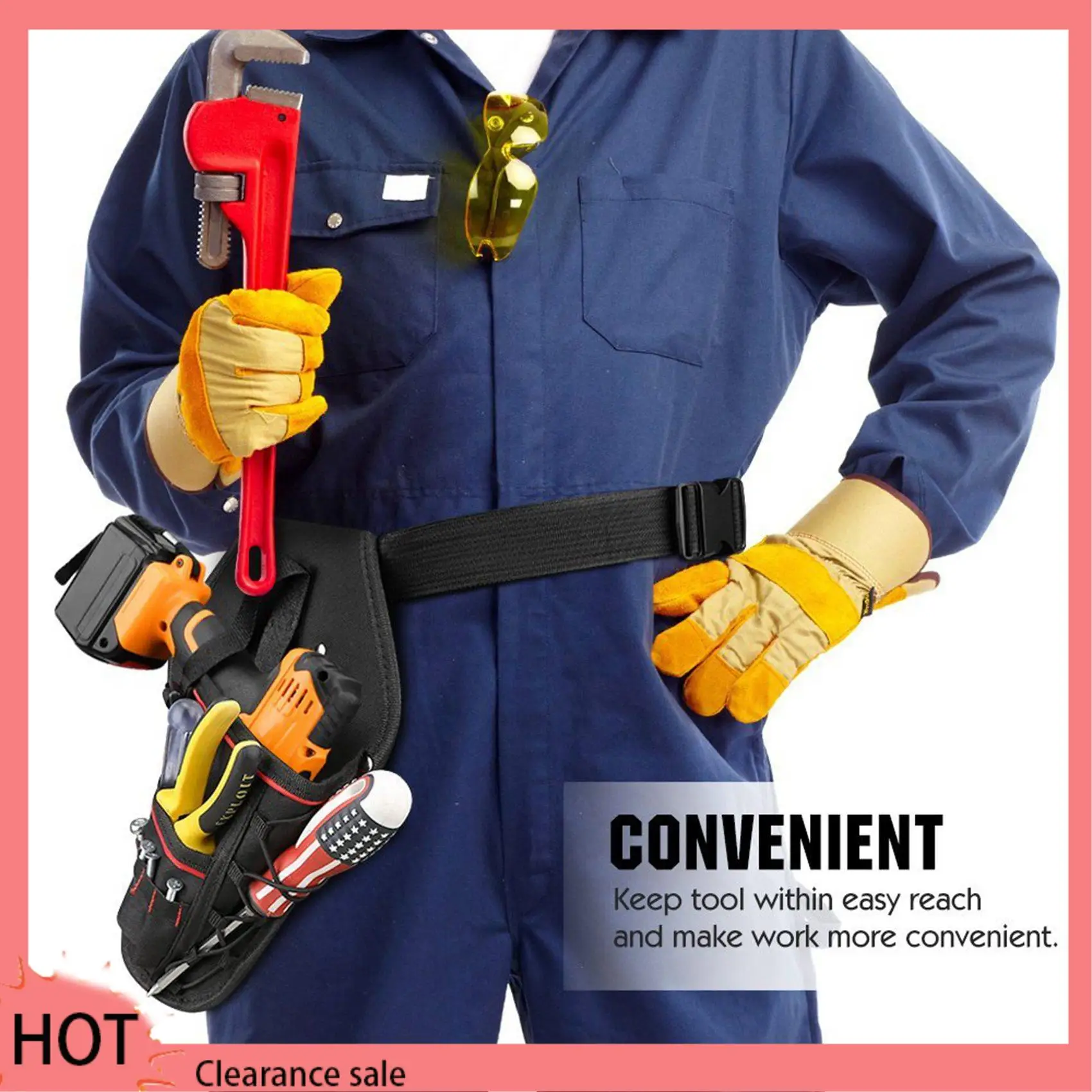 

A88Z 2X Drill Holster Waterproof Impact Driver Drill Holder Multi-Functional Electric Tool Pouch Bag With Waist Belt