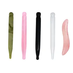 Rose Quartz Massage Bar Natural Jade Face Scraping Hand Massager Stick Trigger Point Acupuncture Pen Eye Beauty Device Care Tool