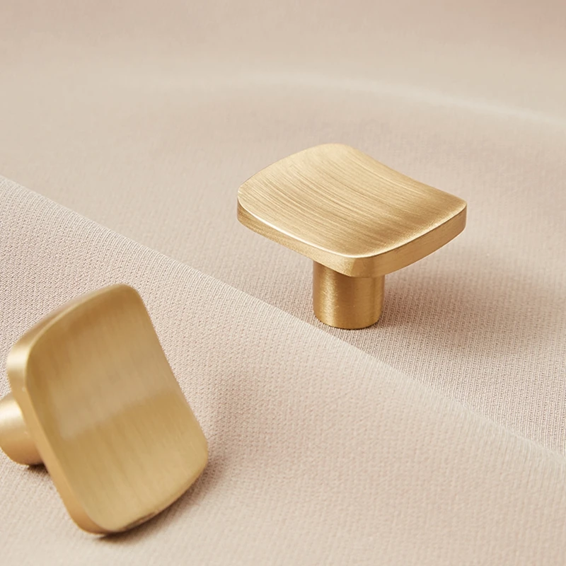 Beicai Modern Solid Brass Cabinet Kitchen Knobs Pulls Gold Furniture Drawer Dresser Knobs Cupboard Closet Door Handles-1pack