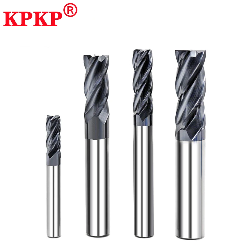 Milling Cutter HRC50 4-Flute Nano Coating Tungsten Steel Carbide Face End Mill CNC Maching Tools Stainless Steel Milling Cutter