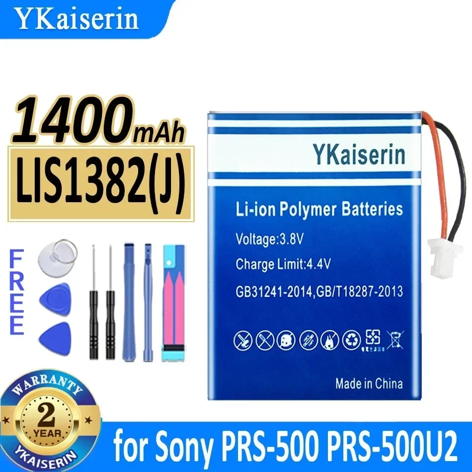 YKaiserin  LIS1382 (J) 1400mAh Battery for Sony Portable Reader PRS-500 PRS-505 PRS-700BC PRSA-CL1 PRS-500U2 Bateria Warranty