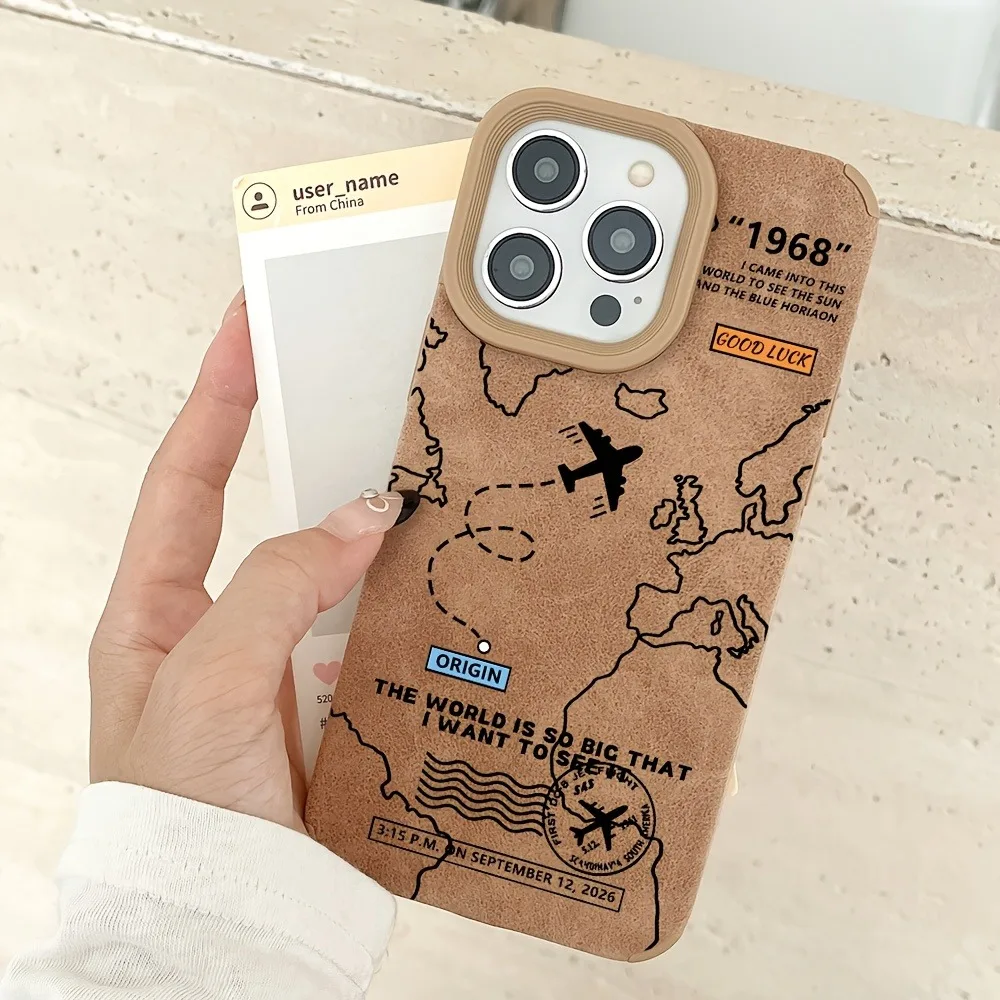 Кожаный чехол для телефона с дорожным самолетом для iPhone 16, 15, 14 Pro Max 13, 12, 11 XS X XR 16 Plus, противоударный защитный чехол-бампер Кожаный чехол для телефона с дорожным самолетом для iPhone 16, 15, 14 Pro Max 13, 12, 11 XS X XR 16 Plus, противоударный защитный чехол-бампер