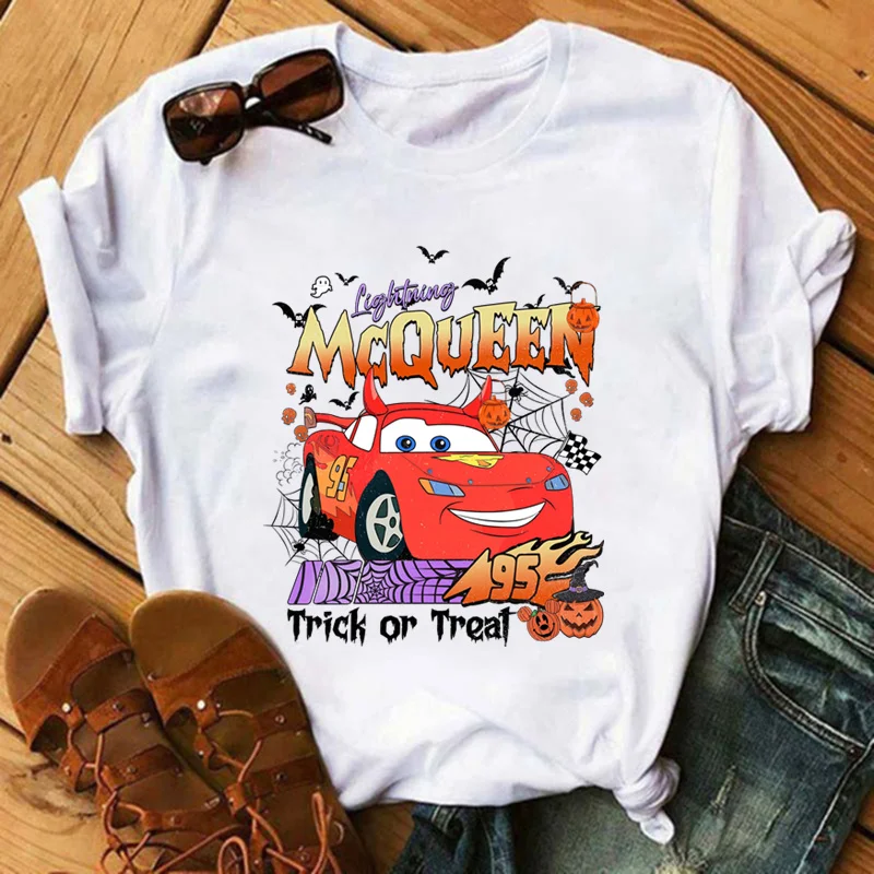 Car Pixar Lightning McQueen Halloween Patches for Clothes Heat Transfer Stickers DIY Kids T shirt Iron on for Women Appliqued