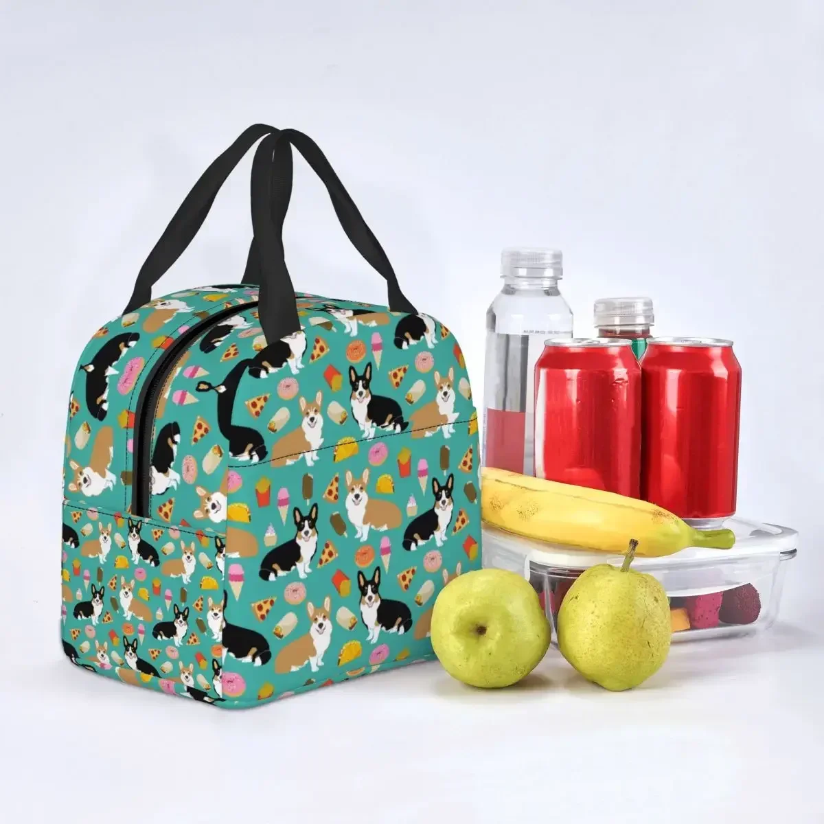 

Tacos Welsh Corgi Dog Insulated Lunch Bags for Women Portable Thermal Cooler Bento Box Kids School Children