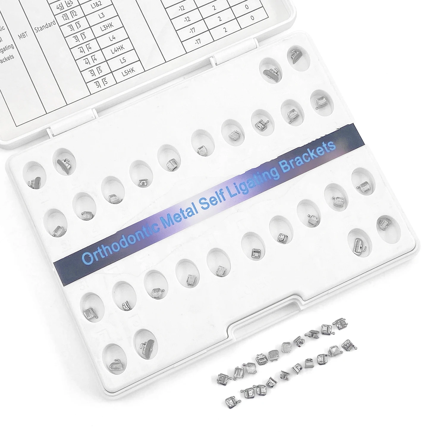 WELL CK Dental Brackets Orthodontic Brace Passive Self Ligating Mesh Base Mini ROTH MBT 0.022 Hooks 3-4-5 with Buccal Tubes