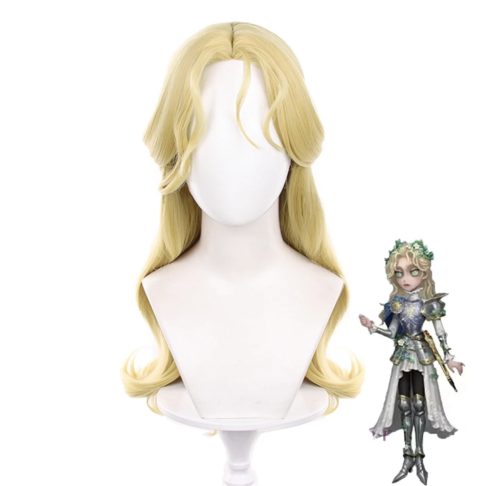 Identité V psychologue Doomsday sauveteur chevalier argenté Cosplay Ada Mesmer Cosplay perruque lumière dorée longue 60 cm jeu de rôle perruque