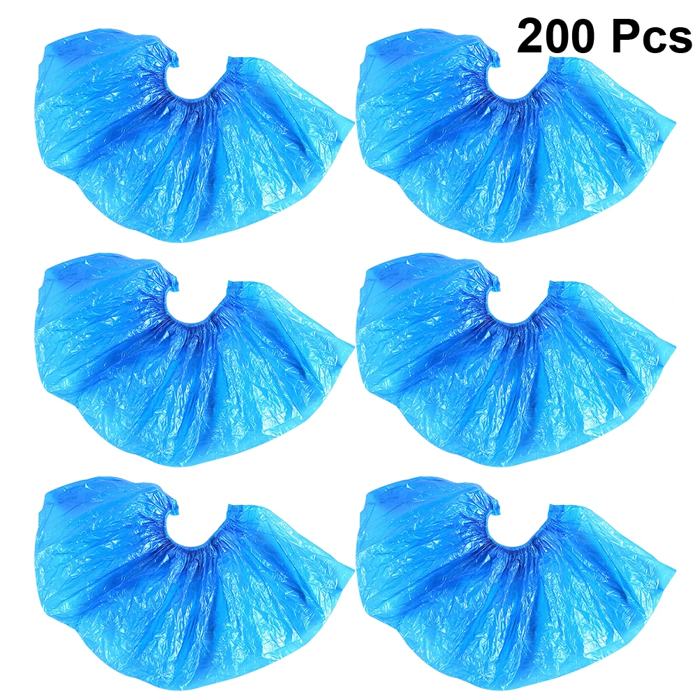 

200pcs Waterproof Shoe Cover Disposable Thick Shoe Cover For Household Labs Beauty Salons Workshops Nonwoven Blue