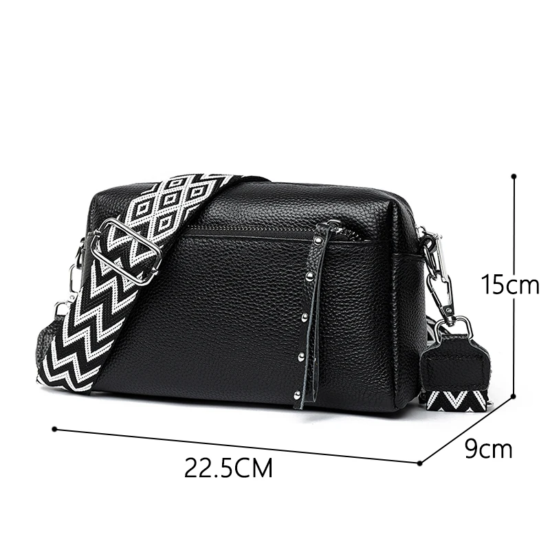 Women Bags Designer 100% Genuine Leather 3 layers Crossbody Bags for Womens Small Square bag Shoulder bag Handbags Sac a main