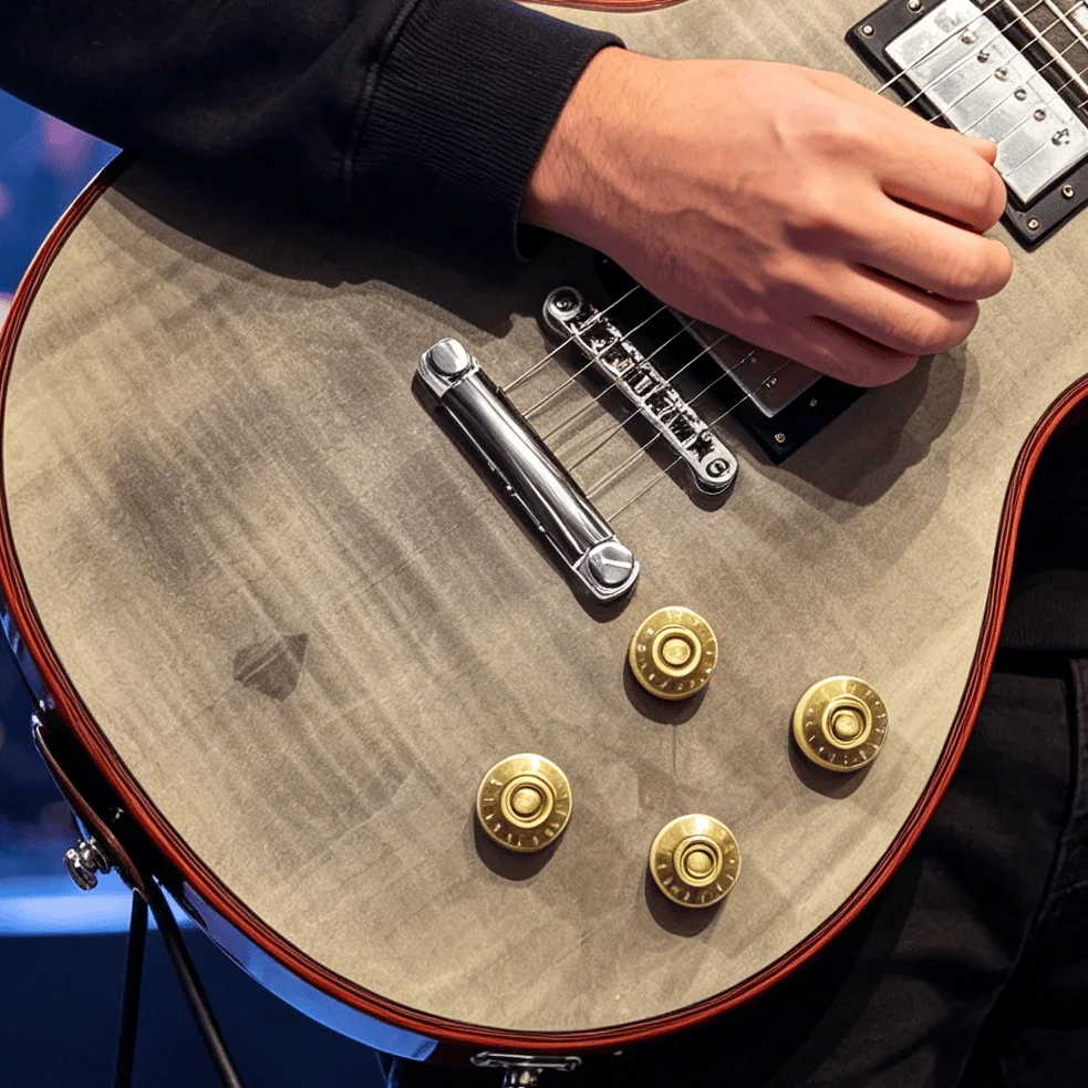 Orange Electric Guitar, 39-inch, 6-string, dual pickups, rosewood fingerboard, mahogany body, chrome hardware view 4