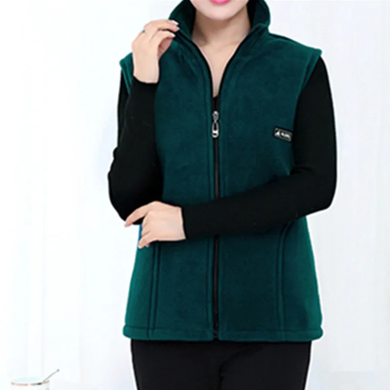 2022 New Fleece Women Vests Autumn Loose  Sleeveless Jacket Ladies Fashion Zipper Casual Waistcoat Female