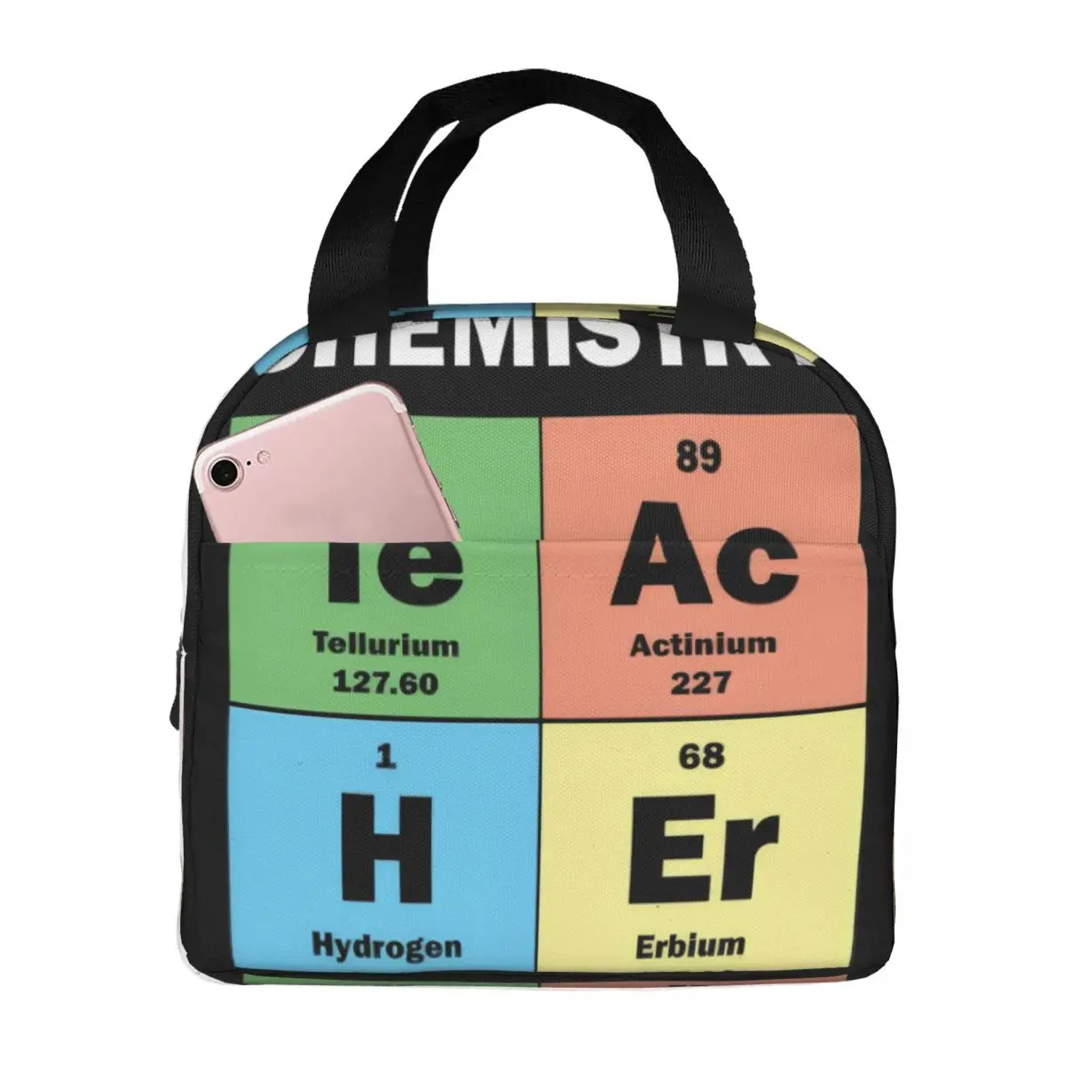 

Chemistry Teacher Periodic Table Lunch Bag Unisex Portable Cooler Insulated Lunch Box Food Bento Box