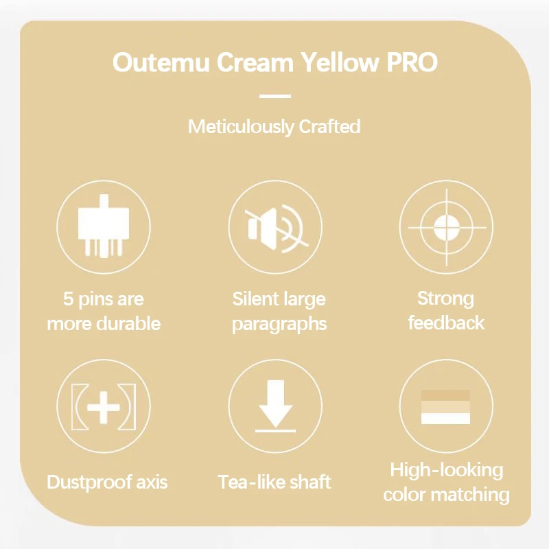 Outemu Silent Cream Giallo Pro Interruttori Lubrificati Interruttore per tastiera meccanica Interruttore MX RGB da gioco personalizzato tattile a 5 pin