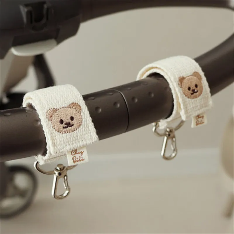 Baby stroller hook embroidered teddy bear hook children's stroller storage pendant universal stroller tool