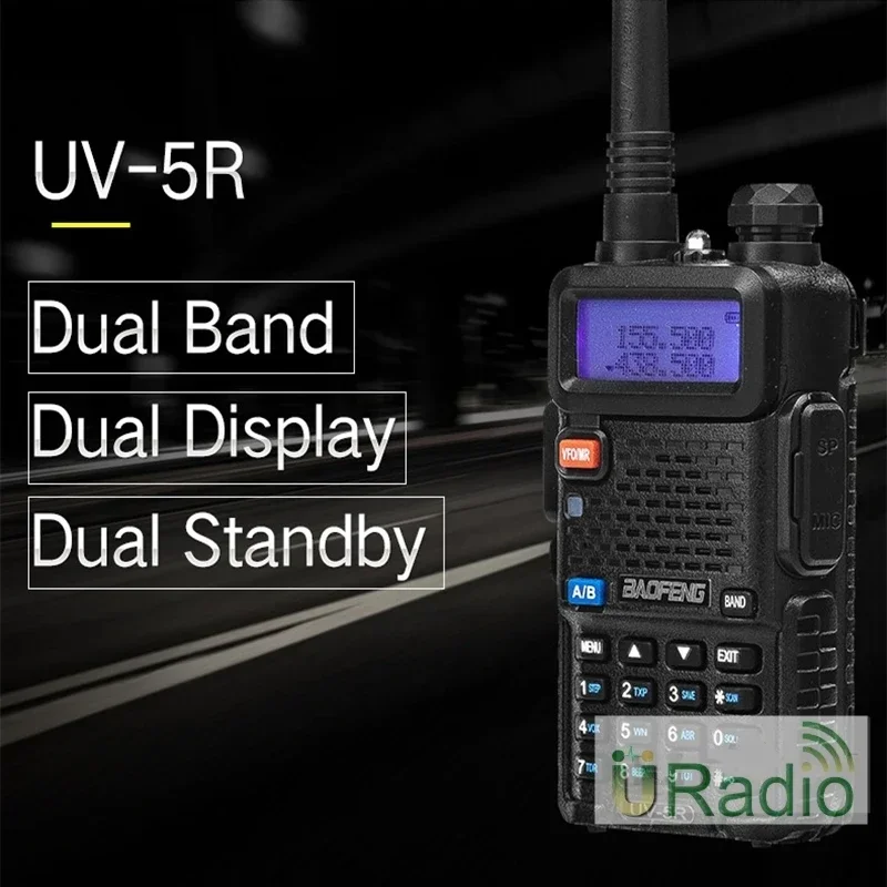 1/2 pçs baofeng UV-5R rádio amador portátil walkie talkie pelung uv 5r 5w vhf/uhf rádio banda dupla rádio em dois sentidos uv5r cb rádios