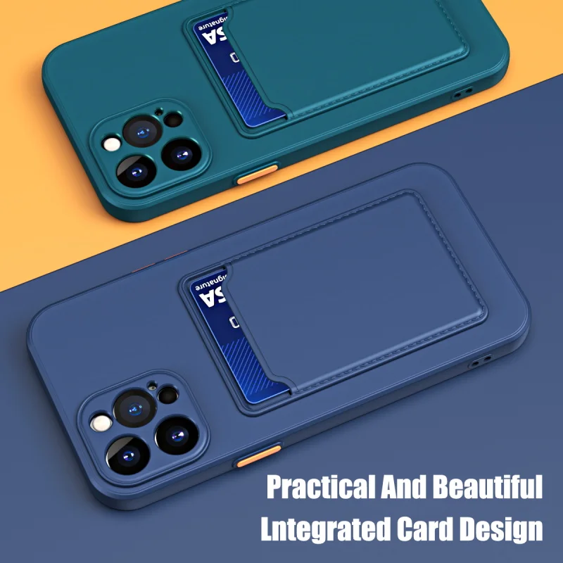 Luxury Silicone Card Holder Wallet Case For iPhone 15 14 13 12 11 Pro Max Plus Shockproof Phone Case Card Slot Cover Accessories image 5