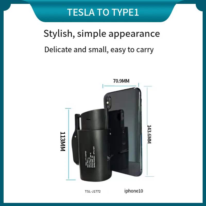 EVONIC J1772 Adapter 250V 80A 20KW Tesla to Type 1 EV Conversion Portable EV Charging Adapter EVconversion for BYD TESLA