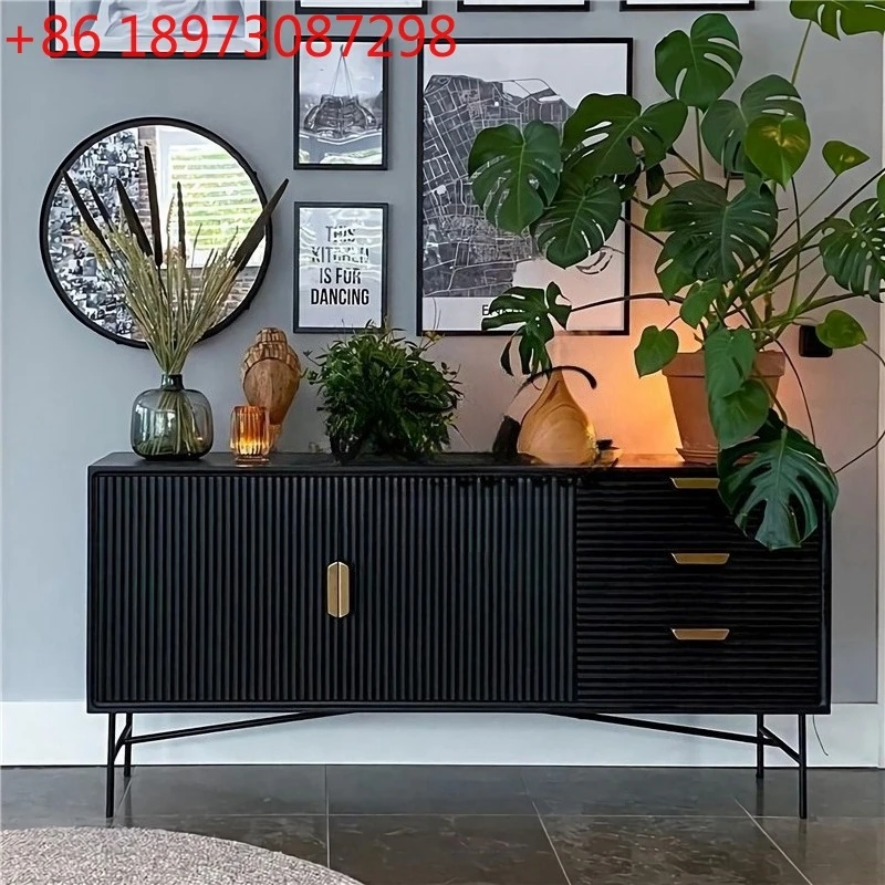

American light luxury door cabinet modern simple dining side storage solid wood decorative cabinet