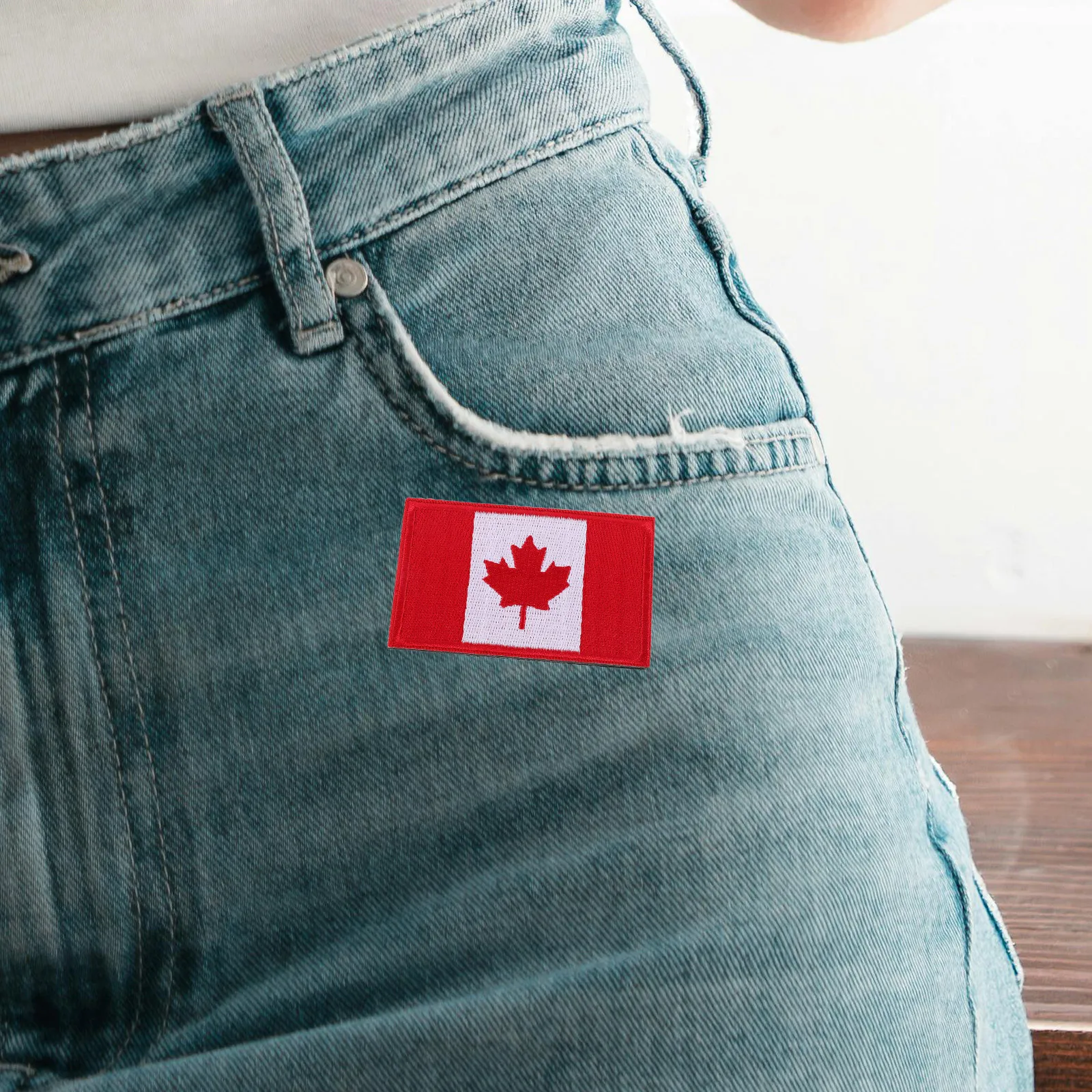 10 Buah Patch Bendera Kanada Bordir Tempel Jahit untuk Tas Ransel Jaket Pakaian Aksesoris Perbaikan DIY