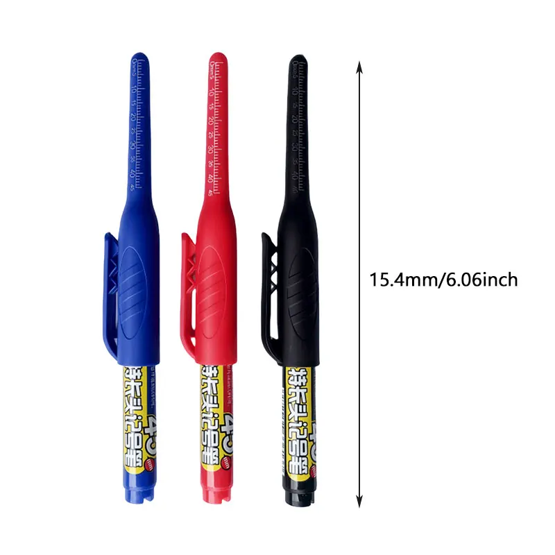 6 Stück/Set 45mm Spitze Lange Marker-Stifte, Mit Stiftkappe Holzbearbeitung Bohrmarkierstift Nachfüllbar, Für Tiefenloch-Markierung – Detail 4