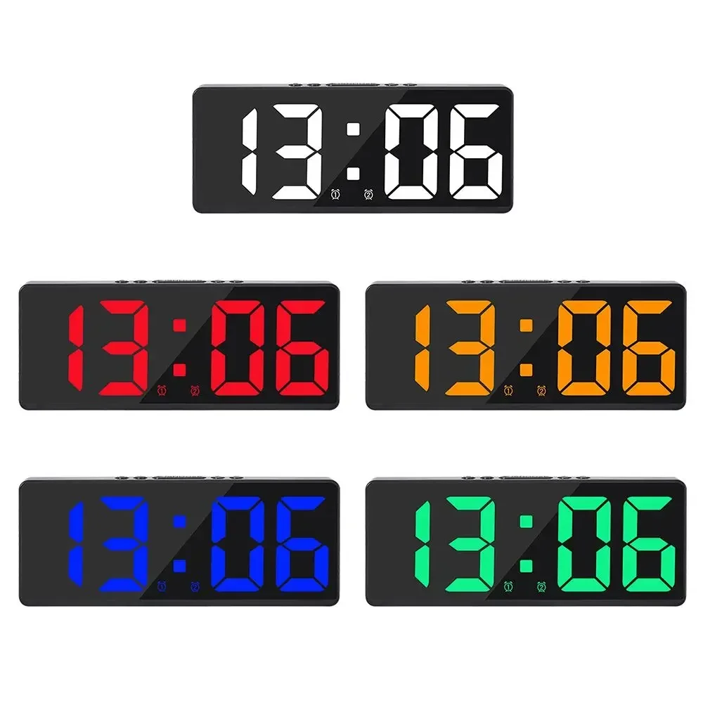 LED Digital Electronic Clock Backlight Large Number Alarm Clock Temperature Calendar Bedside Table Nightlight Home Decoration image 4