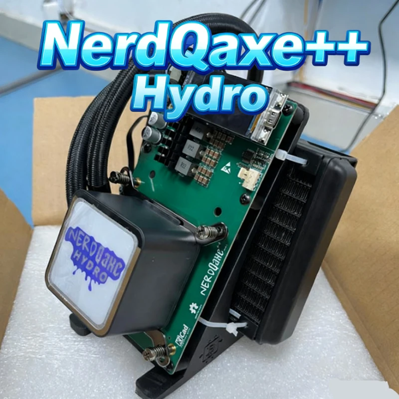 العلامة التجارية الجديدة NerdQaxe ++ Hydro 4.8TH/s 80W BTC Miner 15J/Th 4 * BM1370 ASIC Chips، 2.4G WiFi Crypto Machine جهاز تعدين مفتوح المصدر
