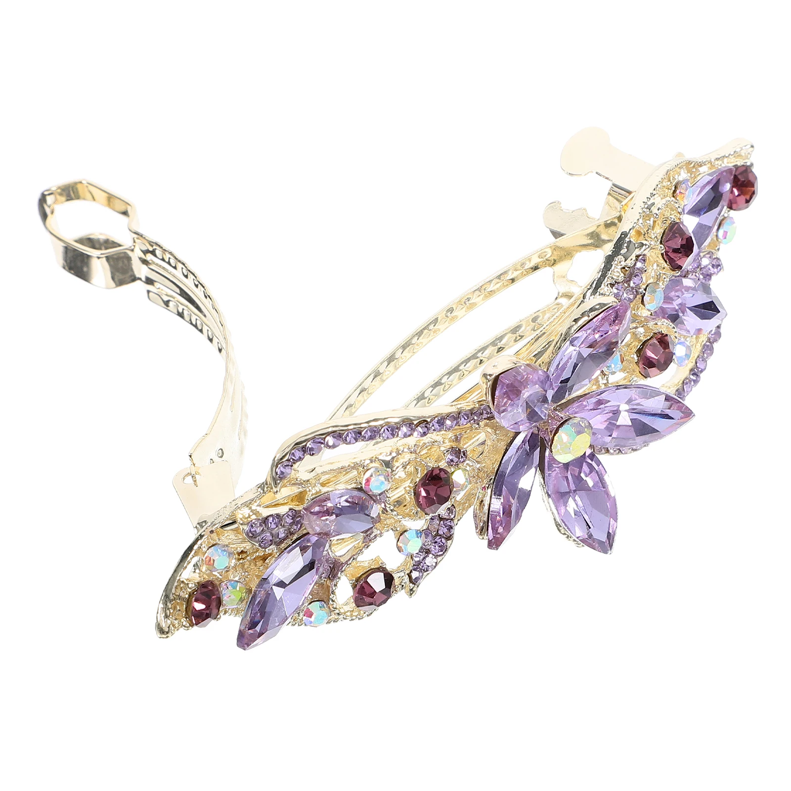 

Rhinestone Flower Clips Accessories Women Zinc Metal Hair Clips For Women Alloy Spring Barrette Formal Wedding Party