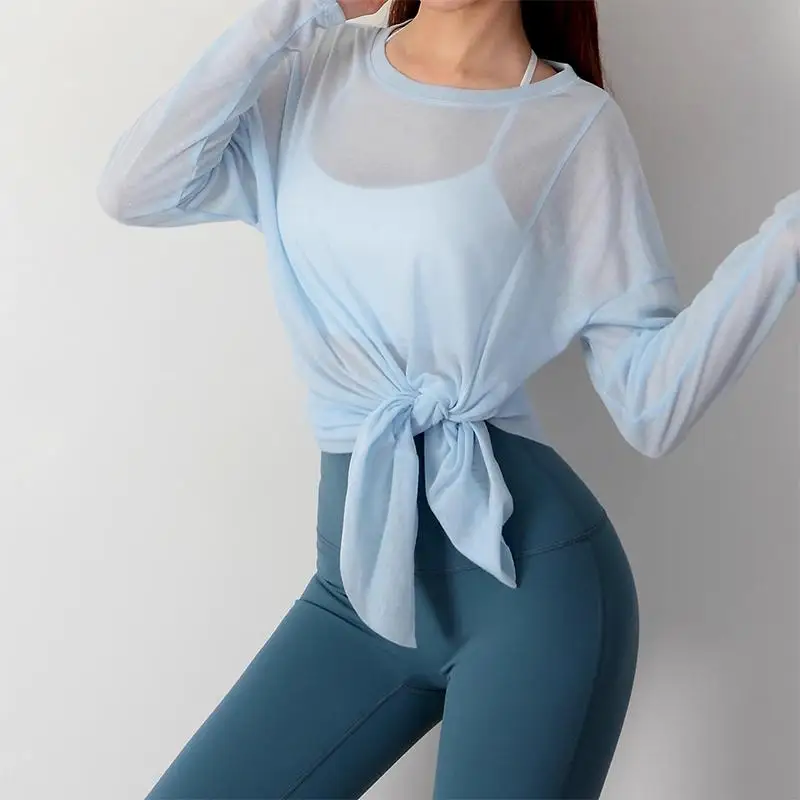 Comfortable & Versatile Women's Loose Fit Long Sleeve T-Shirt Side Slit Hem Breathable Quick Dry Casual Fitness Running Top