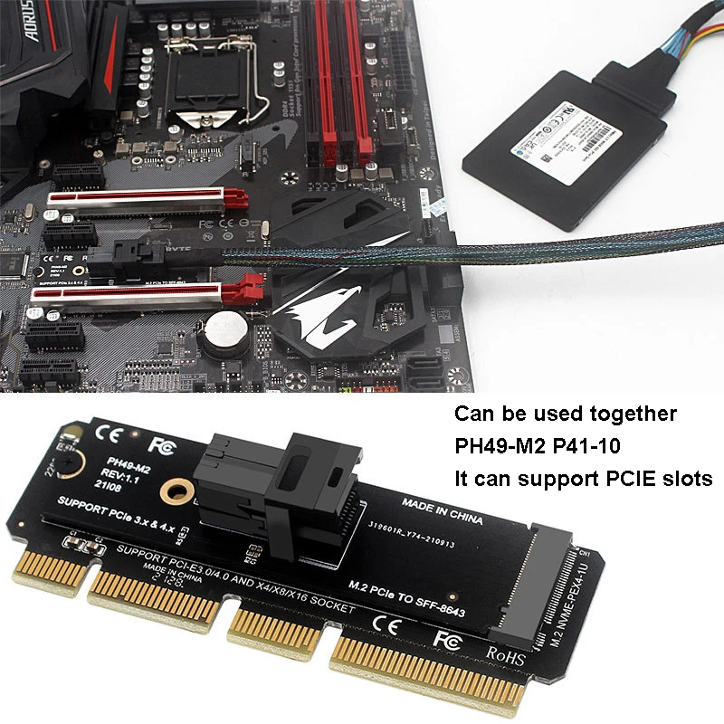 M.2 NVME To U.2 Adapter Card Mini Sas 8643 To 8639 U.2 (SFF-8639) NVMe PCIe To Mini SAS (SFF-8643) SSD Cable For Server Desktops