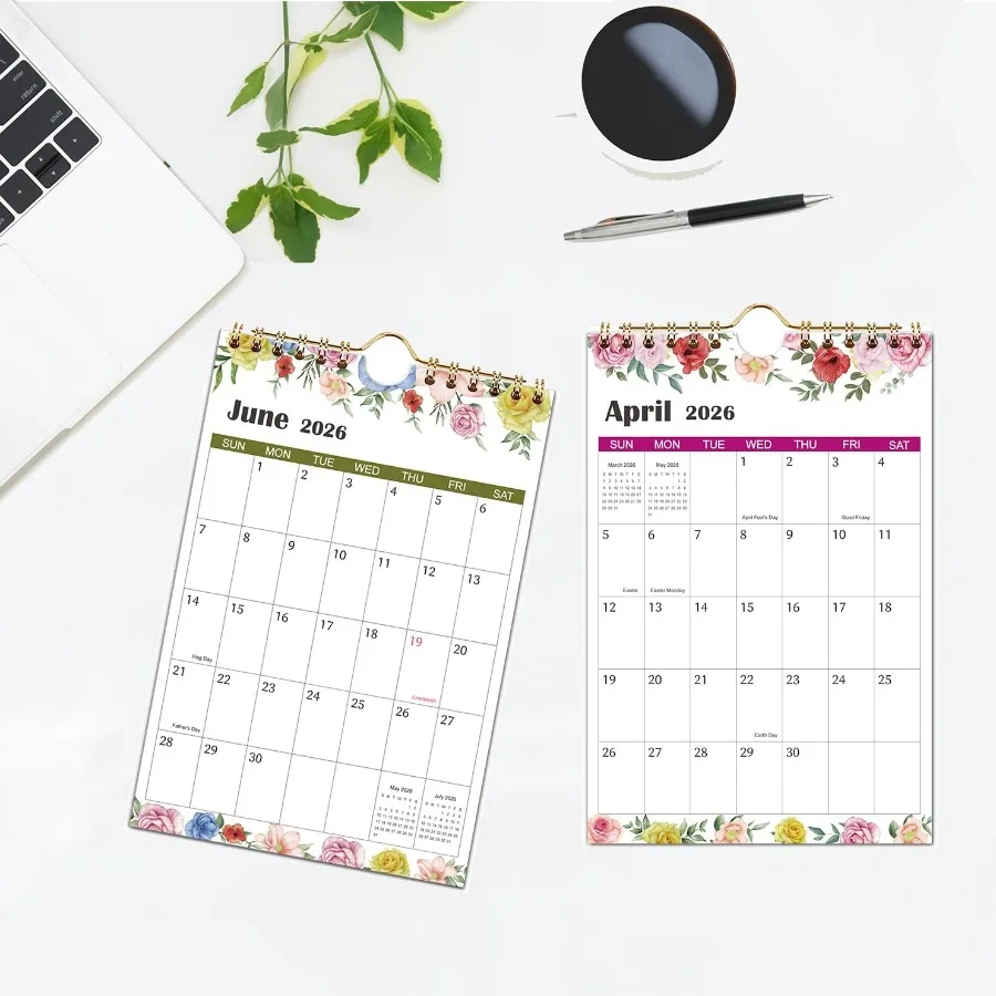 تقويم صغير 2026-2027 تقويم حائط صغير لمدة 18 شهرًا من يناير 2026 إلى يونيو 2027 5.5 بوصة × 8.5 بوصة 2026 تقويم صغير للمكتب